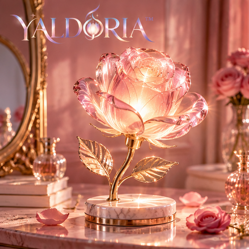 YALDORIA™ Velvet Rose Crystal Lamp